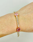 ART DECO STYLE ROSE GP COSTUME PINK DIAMONTE TENNIS BRACELET