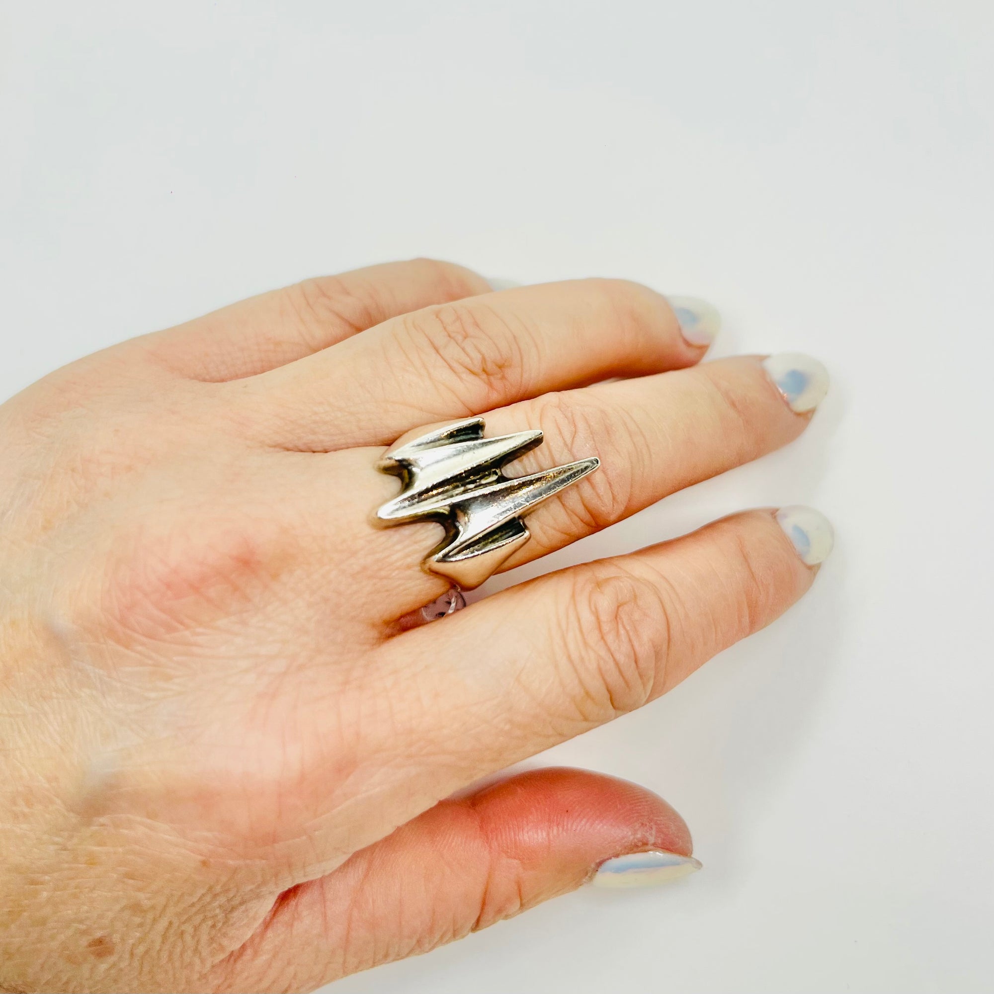 1960s GEORG JENSEN BRUTALIST SILVER RING