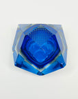 1970s FACETED MURANO COBALT BLUE GOLD GEODE BOWL