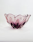 LARGE 1970s JAPANESE PURPLE GLASS HANDKERCHIEF BOWL/VASE