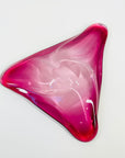1950s MURANO PINK CRANBERRY GLASS TRIANGULAR PLATE