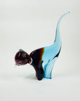 1980s MURANO BLUE BROWN SOMMERSO GLASS CAT