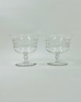 ANTIQUE ETCHED SUNFLOWER GLASS COUPE