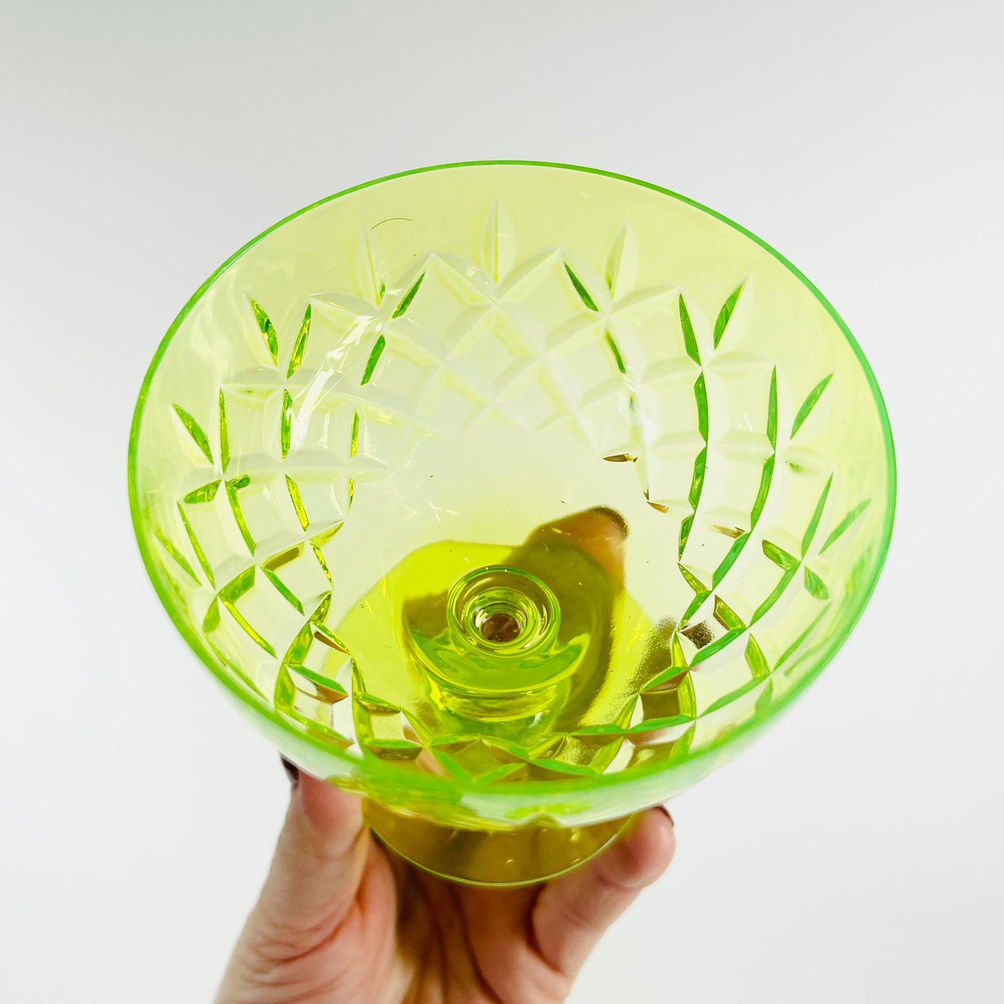 ANTIQUE URANIUM GLASS WHISKEY SET