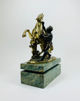 PAIR 19TH CENTURY BRONZE MARLEY HORSES