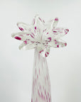 1980s CZECH PINK SPATTER GLASS FLOWER SHAPED VASE