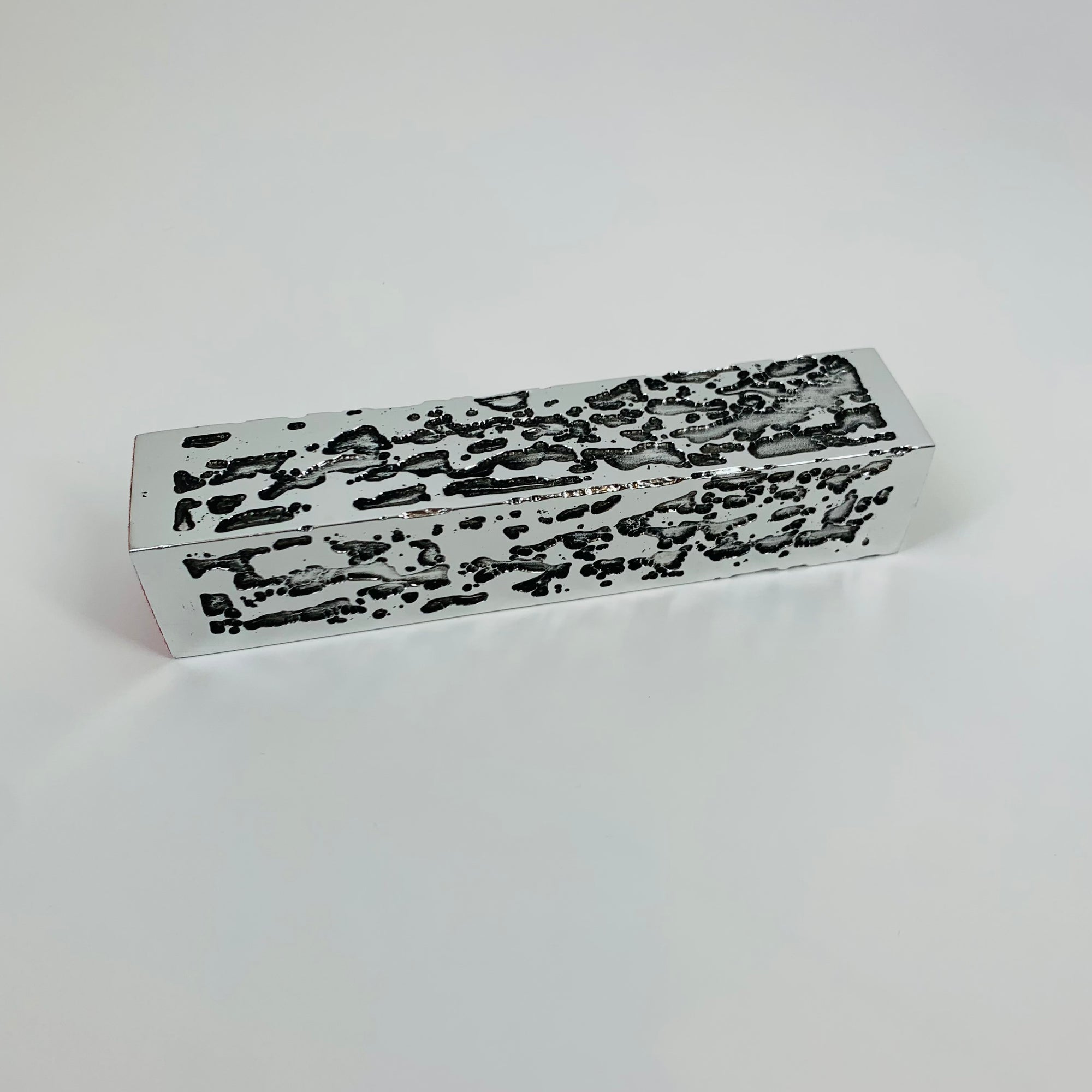 MCM WEST GERMAN BRUTALIST STAINLESS STEEL TUBE VASE