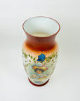 ANTIQUE VICTORIAN HAND PAINTED MILK GLASS VASE
