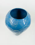 1950s NITTSJO SWEDISH BLUE GLAZED EARTHENWARE VASE