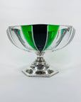 KARL PALDA GREEN BLACK SILVER FOOTED BOWL