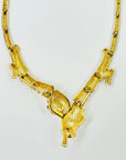 1980s ATWELL & SON DOUBLE PANTHERE STATEMENT NECKLACE SUITE