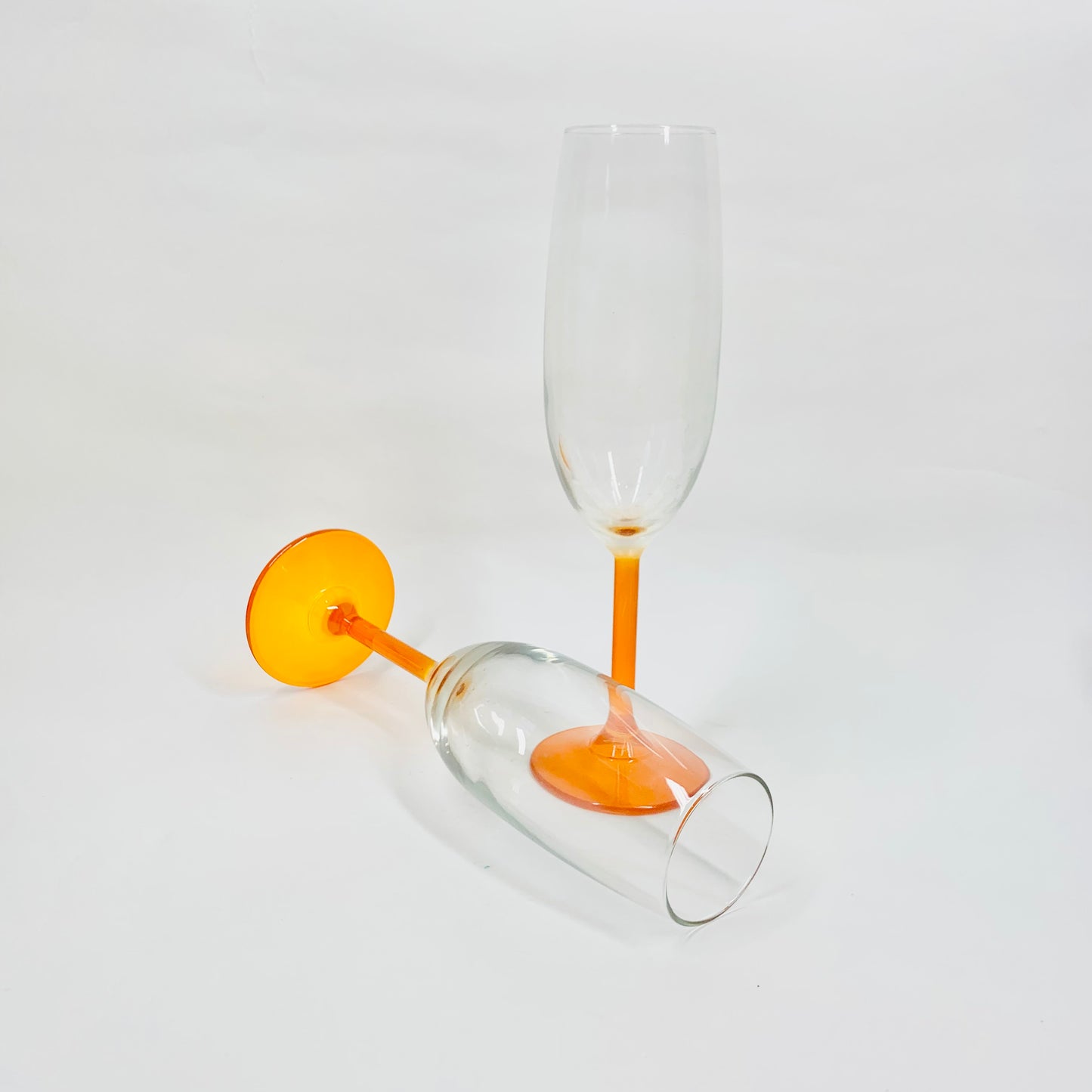 ORANGE STEMS CHAMPAGNE FLUTES