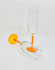 ORANGE STEMS CHAMPAGNE FLUTES