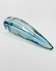 1980s MURANO BLUE LATTICINO ART GLASS SCULPTURE/PAPERWEIGHT