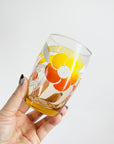 1970s JAPANESE LAMINATED ORANGE SAKURA GLASS TUMBLERS