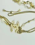 2012 CHANEL MULTISTRANDS COSTUME BEADS PEARL NECKLACE WITH ENAMEL CC LOGO