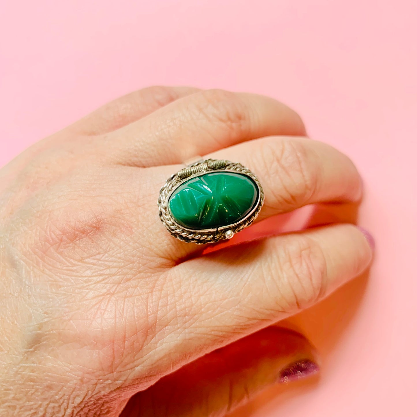 SILVER LOCKET RING