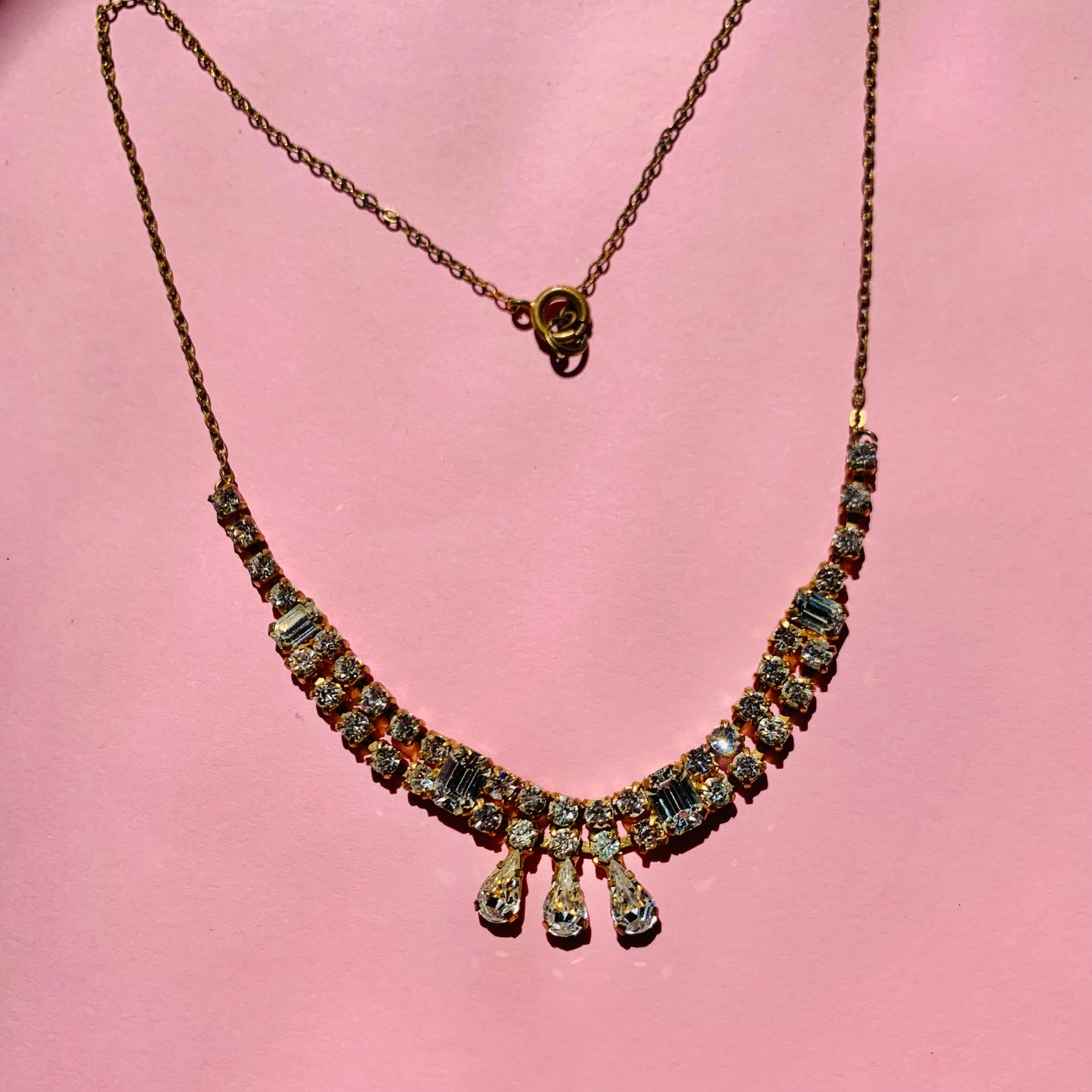 FANCY DIAMANTE PENDANT NECKLACE