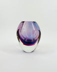 1950s PINK PURPLE SOMMERSO MURANO SOMMERSO FACETED GLASS POSY VASE