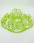 ANTIQUE ART DECO URANIUM GLASS VANITY SET