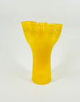 MIDCENTURY SIGNED FINNISH GLASS HANDKERCHIEF POIMU VASE BY INKERI TOIKKA FOR NUUTAJARVI NOTSJO