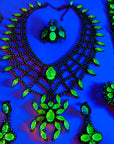 ART DECO STYLE URANIUM GLASS SPIDER NECKLACE