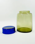 1960s NORWEGIAN BLATOPP BLUE GREY GLASS JAR BY WILLY JOHANSSON