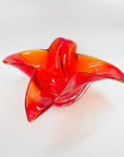 1970s JAPANESE RED ORANGE OMBRE GLASS BOWL