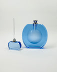 1980s CZECH BLUE CRYSTAL PERFUME BOTTLE