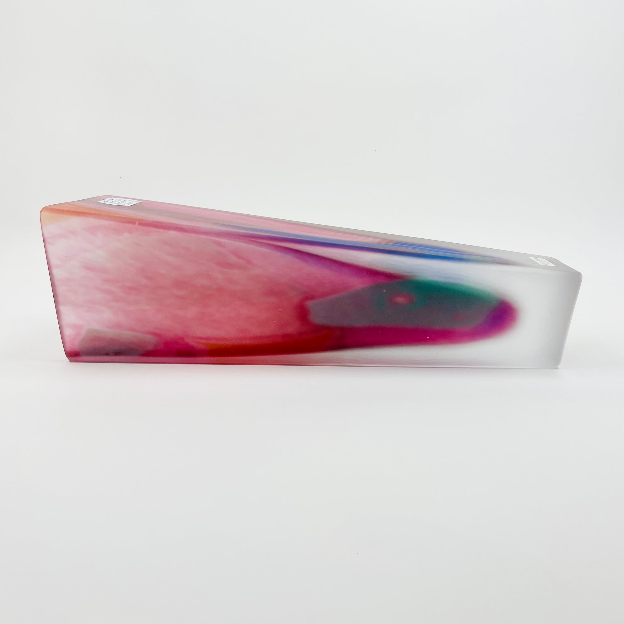 1980s SWEDISH PINK PURPLE SATIN GLASS VASE BY MONICA BACKSTROM FOR KOSTA BODA
