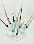 POST-MODERN GLASS STAINLESS STEEL VASE/CANDLEHOLDER