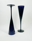 1950s LONG STEM CASED PURPLE GLASS CHAMPAGNE FLUTES
