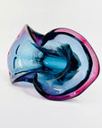 1970s MURANO PURPLE BLUE PINK TIE DYE LIP BOWL