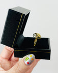 ANTIQUE 22K GOLD HORSESHOE SPINNER RING WITH DIAMOND PAVE