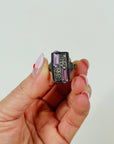 ANTIQUE ART DECO SILVER MARCASITE AMETHYST COCKTAIL RING