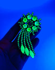 VICTORIAN STYLE URANIUM GLASS BROOCH