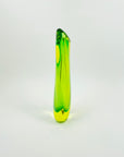 1960s MURANO LIME GREEN SOMMERSO GLASS SWUNG VASE