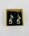Y2K CHANEL CC LOGO NO.5 PERFUME DROP PIERCED EARRINGS