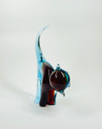 1980s MURANO BLUE BROWN SOMMERSO GLASS CAT