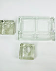 ANTIQUE VICTORIAN DESK GLASS INK WELL SET