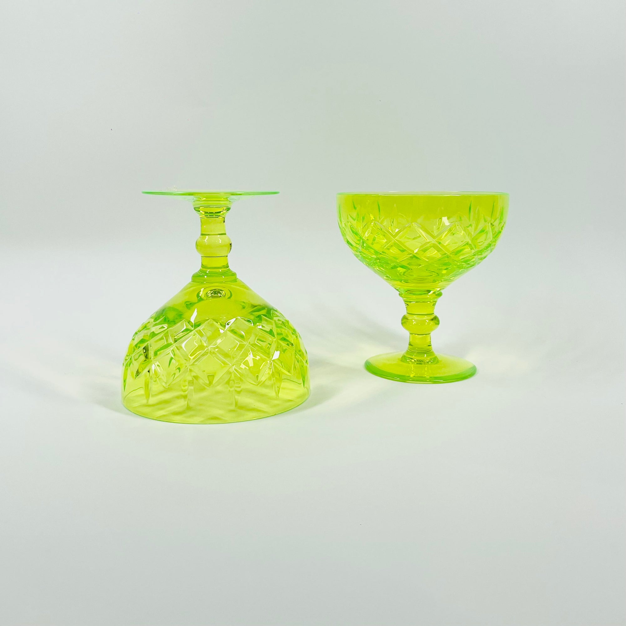 ANTIQUE URANIUM GLASS WHISKEY SET