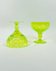 ANTIQUE URANIUM GLASS COUPE GLASSES