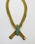 1970s CORO TURQUOISE KNOT LARIAT NECKLACE