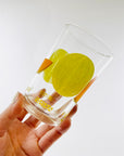 1970s LAMINATED FRUIT PATTERN GLASS TUMBLERS