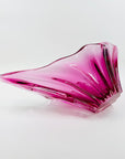 1970s JAPANESE HINERI PINK OMBRE GLASS TWIST BOWL