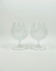 1980s FRANCE DURAND FROSTED CRYSTAL BRANDY BALLOONS