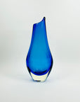 1960s CZECH COBALT BLUE SOMMERSO GLASS SILHOUETTE VASE BY ZELEZNY