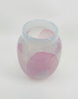1980s MURANO MOUTH BLOWN PINK SWIRLS GLASS VASE