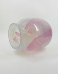1980s MURANO MOUTH BLOWN PINK SWIRLS GLASS VASE