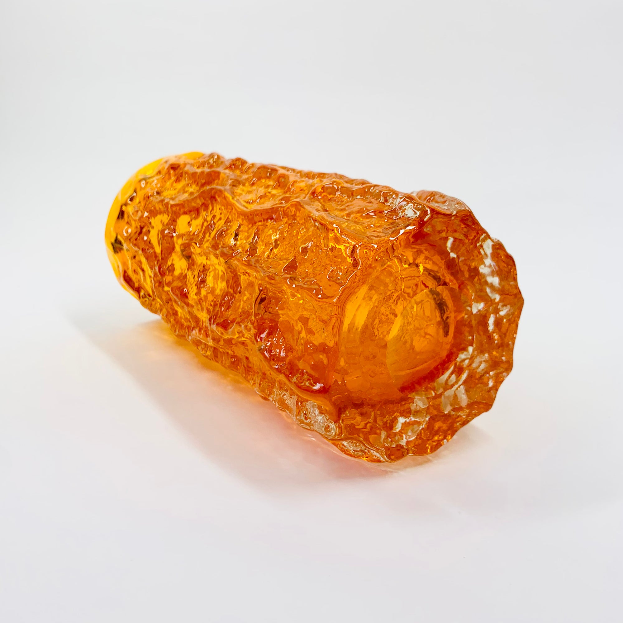 WHITEFRIARS ORANGE BARK GLASS VASE
